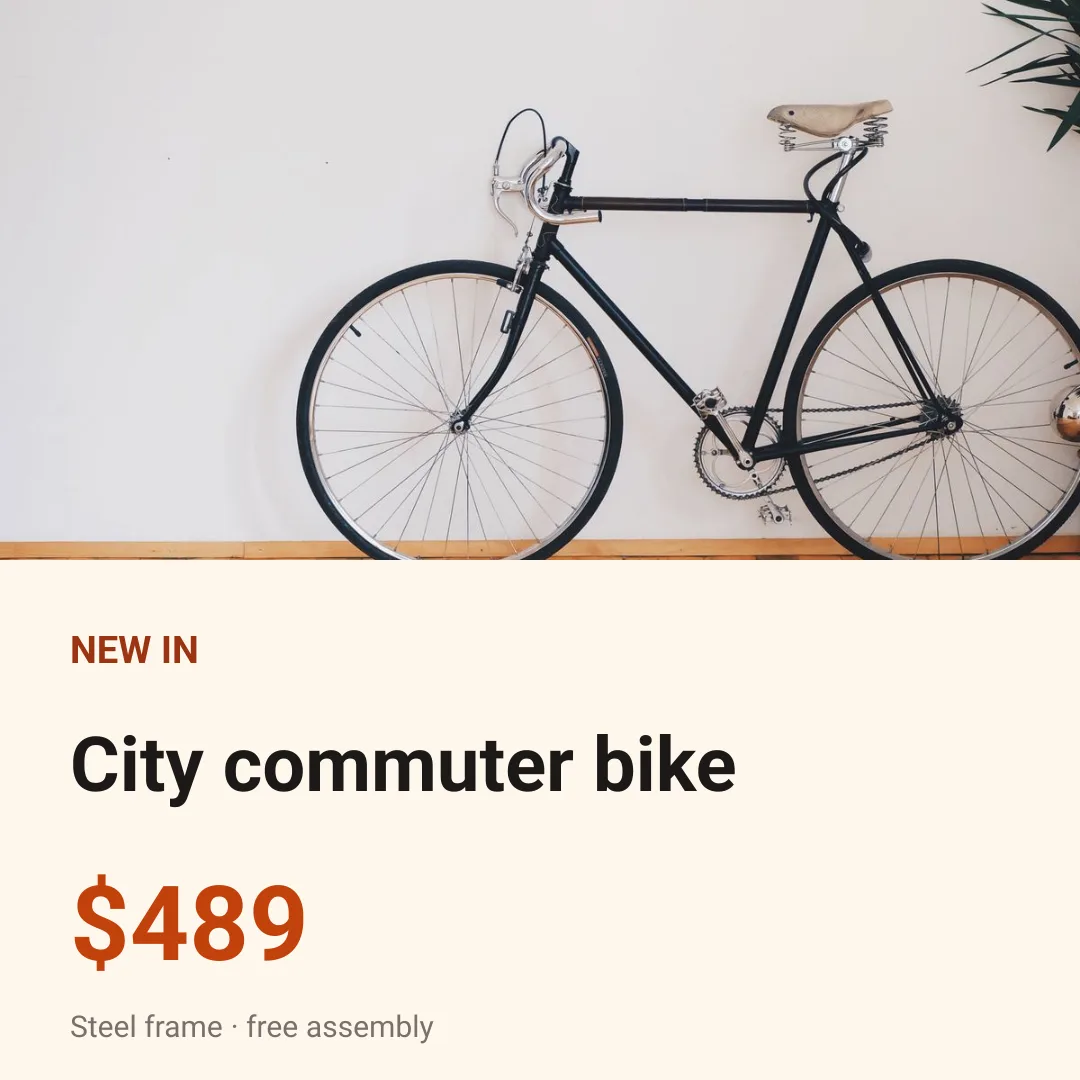 photo, name and price for every SKU in your catalogue